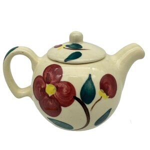VTG 1940s‎ Purinton Pottery Hand Painted 10 oz Individual Tea Pot Mountain Rose